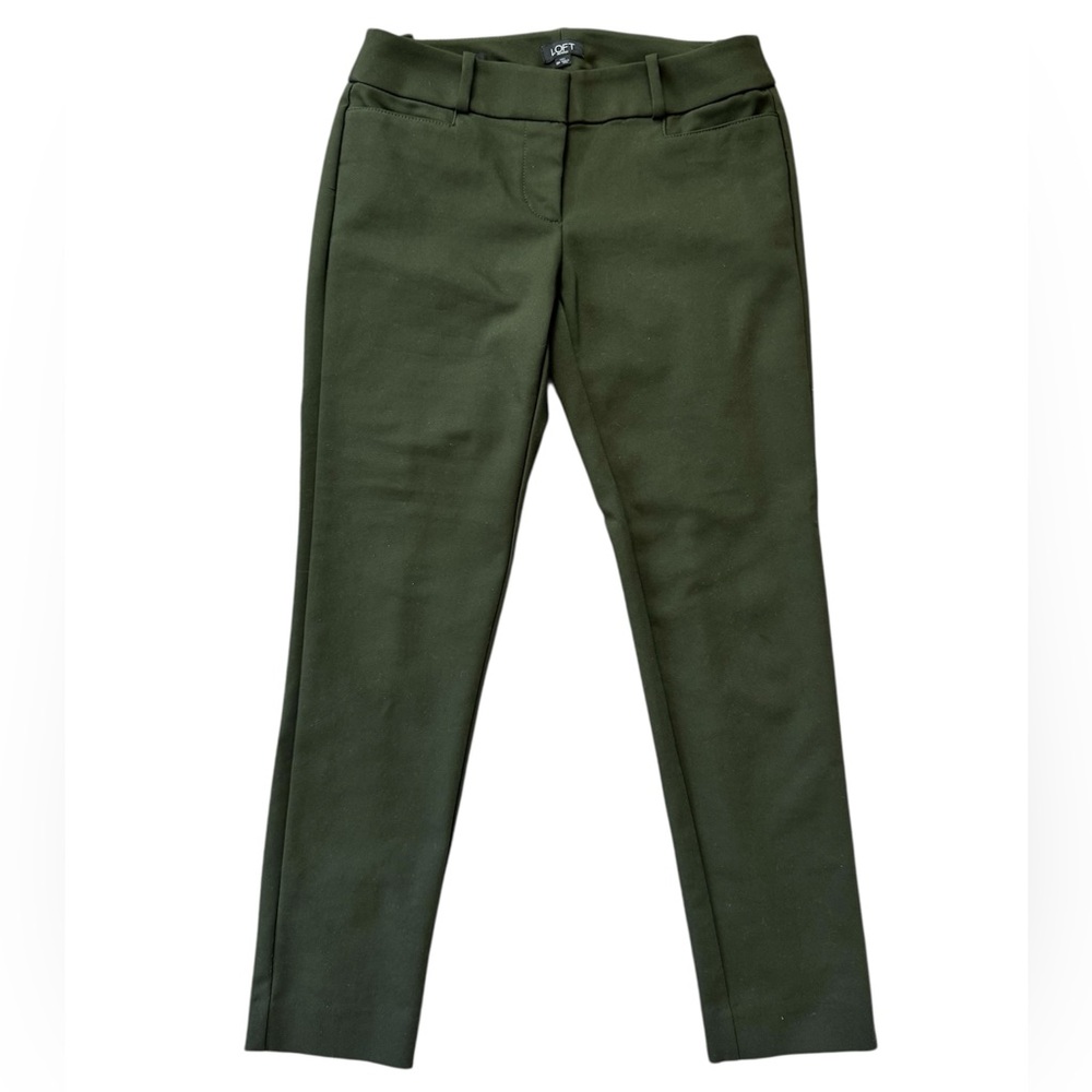LOFT Olive Green Straight Leg Cropped Pants